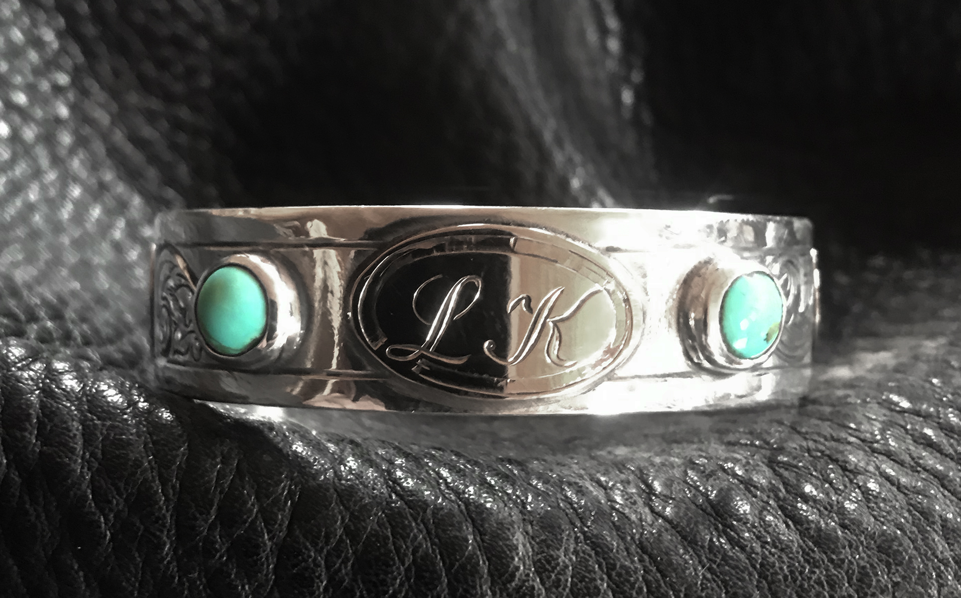 MonogramSilverTurquoiseBracelet